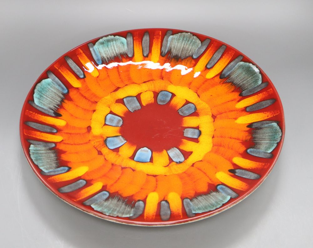 A Poole pottery charger, diameter 40cm